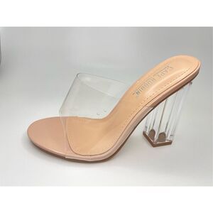 Cape Robbin Fusion Clear Chunky Heels Womens Size 6